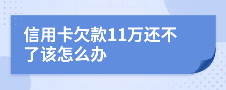 信用卡欠款11万还不了该怎么办