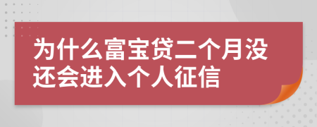 为什么富宝贷二个月没还会进入个人征信