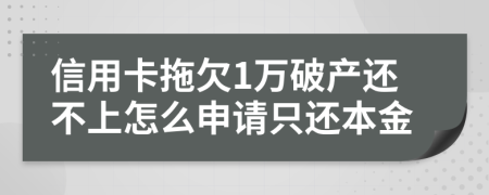 信用卡拖欠1万破产还不上怎么申请只还本金