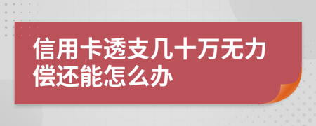 信用卡透支几十万无力偿还能怎么办