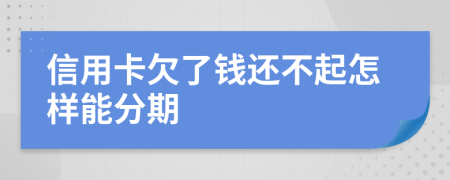 信用卡欠了钱还不起怎样能分期