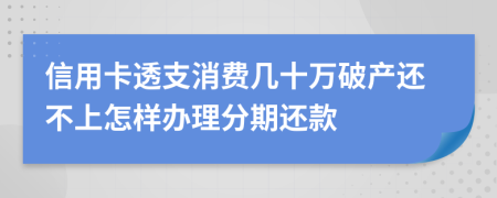 信用卡透支消费几十万破产还不上怎样办理分期还款