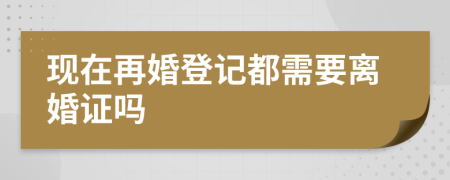 现在再婚登记都需要离婚证吗