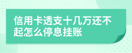 信用卡透支十几万还不起怎么停息挂账