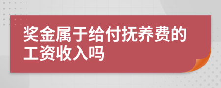 奖金属于给付抚养费的工资收入吗