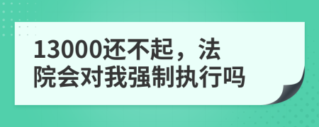 13000还不起，法院会对我强制执行吗