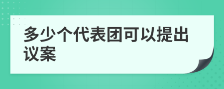 多少个代表团可以提出议案