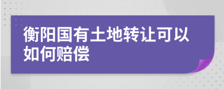 衡阳国有土地转让可以如何赔偿