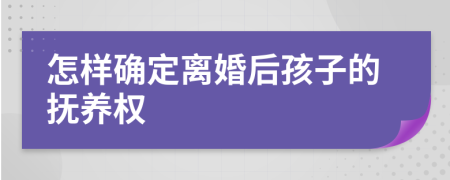 怎样确定离婚后孩子的抚养权