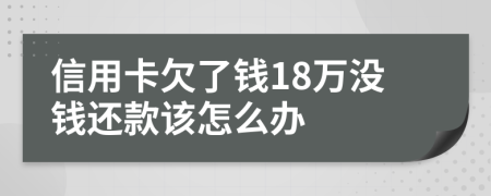 信用卡欠了钱18万没钱还款该怎么办