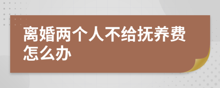 离婚两个人不给抚养费怎么办