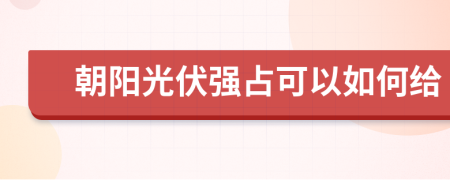 朝阳光伏强占可以如何给