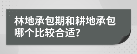 林地承包期和耕地承包哪个比较合适？