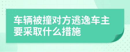 车辆被撞对方逃逸车主要采取什么措施