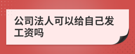 公司法人可以给自己发工资吗