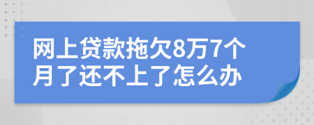 网上贷款拖欠8万7个月了还不上了怎么办