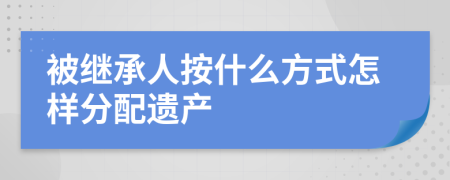 被继承人按什么方式怎样分配遗产