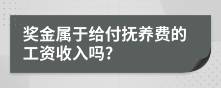 奖金属于给付抚养费的工资收入吗?