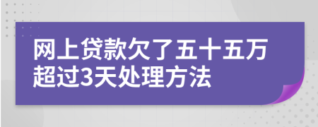 网上贷款欠了五十五万超过3天处理方法