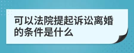 可以法院提起诉讼离婚的条件是什么