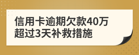 信用卡逾期欠款40万超过3天补救措施