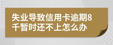 失业导致信用卡逾期8千暂时还不上怎么办