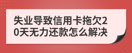 失业导致信用卡拖欠20天无力还款怎么解决