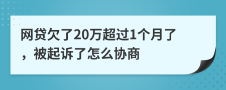 网贷欠了20万超过1个月了，被起诉了怎么协商