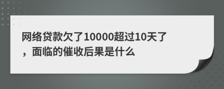 网络贷款欠了10000超过10天了，面临的催收后果是什么