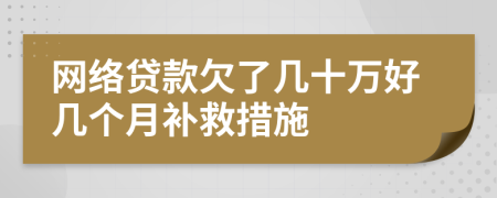 网络贷款欠了几十万好几个月补救措施