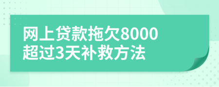 网上贷款拖欠8000超过3天补救方法