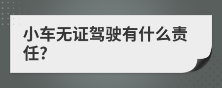 小车无证驾驶有什么责任?