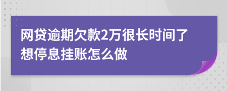 网贷逾期欠款2万很长时间了想停息挂账怎么做