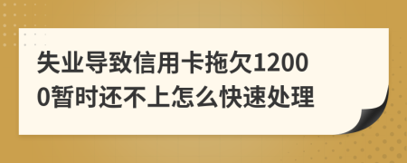 失业导致信用卡拖欠12000暂时还不上怎么快速处理