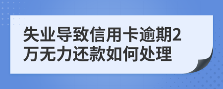 失业导致信用卡逾期2万无力还款如何处理