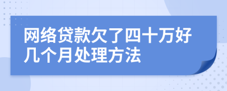 网络贷款欠了四十万好几个月处理方法