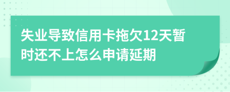 失业导致信用卡拖欠12天暂时还不上怎么申请延期