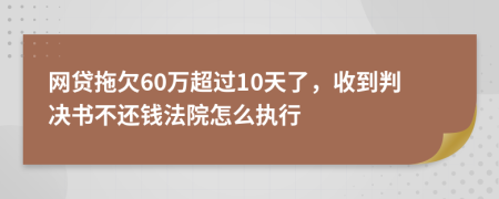 网贷拖欠60万超过10天了，收到判决书不还钱法院怎么执行