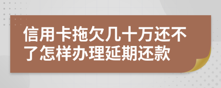 信用卡拖欠几十万还不了怎样办理延期还款