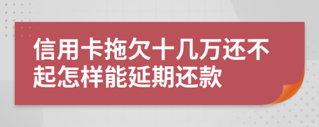 信用卡拖欠十几万还不起怎样能延期还款