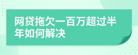 网贷拖欠一百万超过半年如何解决