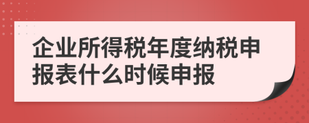 企业所得税年度纳税申报表什么时候申报