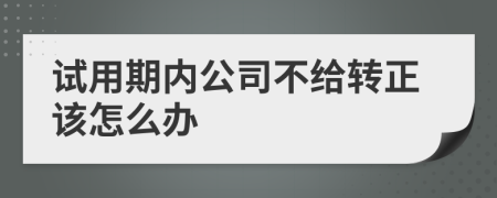 试用期内公司不给转正该怎么办