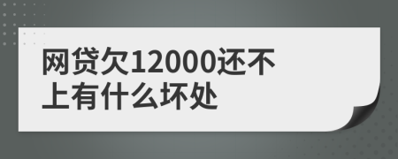 网贷欠12000还不上有什么坏处