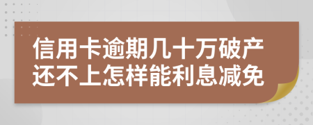 信用卡逾期几十万破产还不上怎样能利息减免