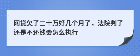 网贷欠了二十万好几个月了，法院判了还是不还钱会怎么执行