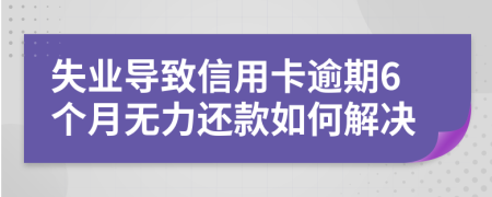 失业导致信用卡逾期6个月无力还款如何解决