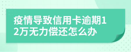 疫情导致信用卡逾期12万无力偿还怎么办