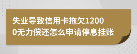 失业导致信用卡拖欠12000无力偿还怎么申请停息挂账