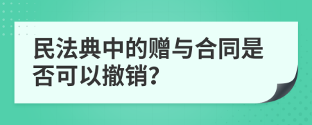 民法典中的赠与合同是否可以撤销？